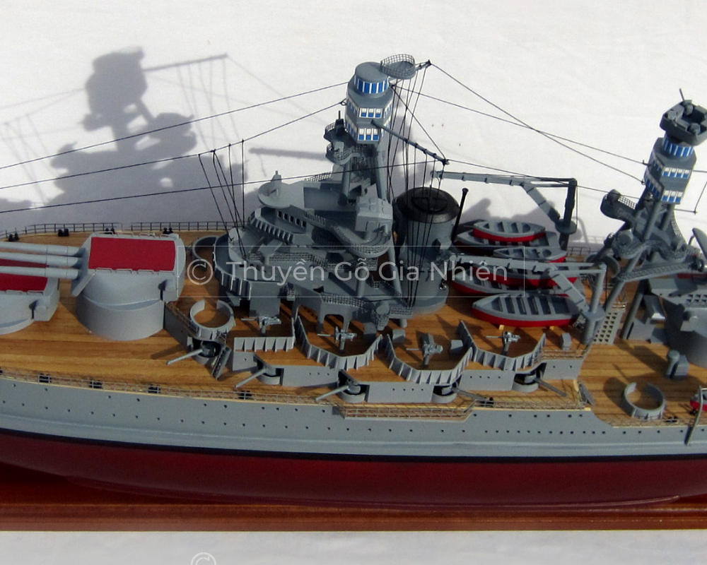 Mô Hình Thuyền Gỗ Phong Thủy Dạng Thuyền Chiến USS ARIZONA Chính Hãng Hàng Xuất Khẩu Chất Lượng Cao
