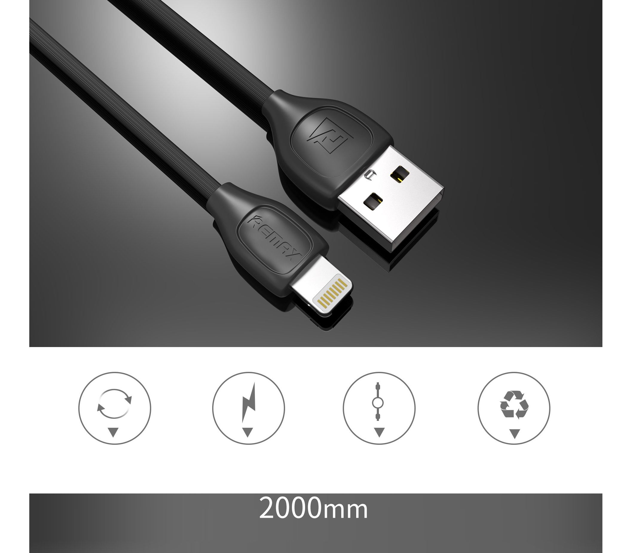 Cáp sạc remax RC-050t - 2M - 2 ĐẦU Lightning  và micro USB - hàng chinh hãng (trắng )