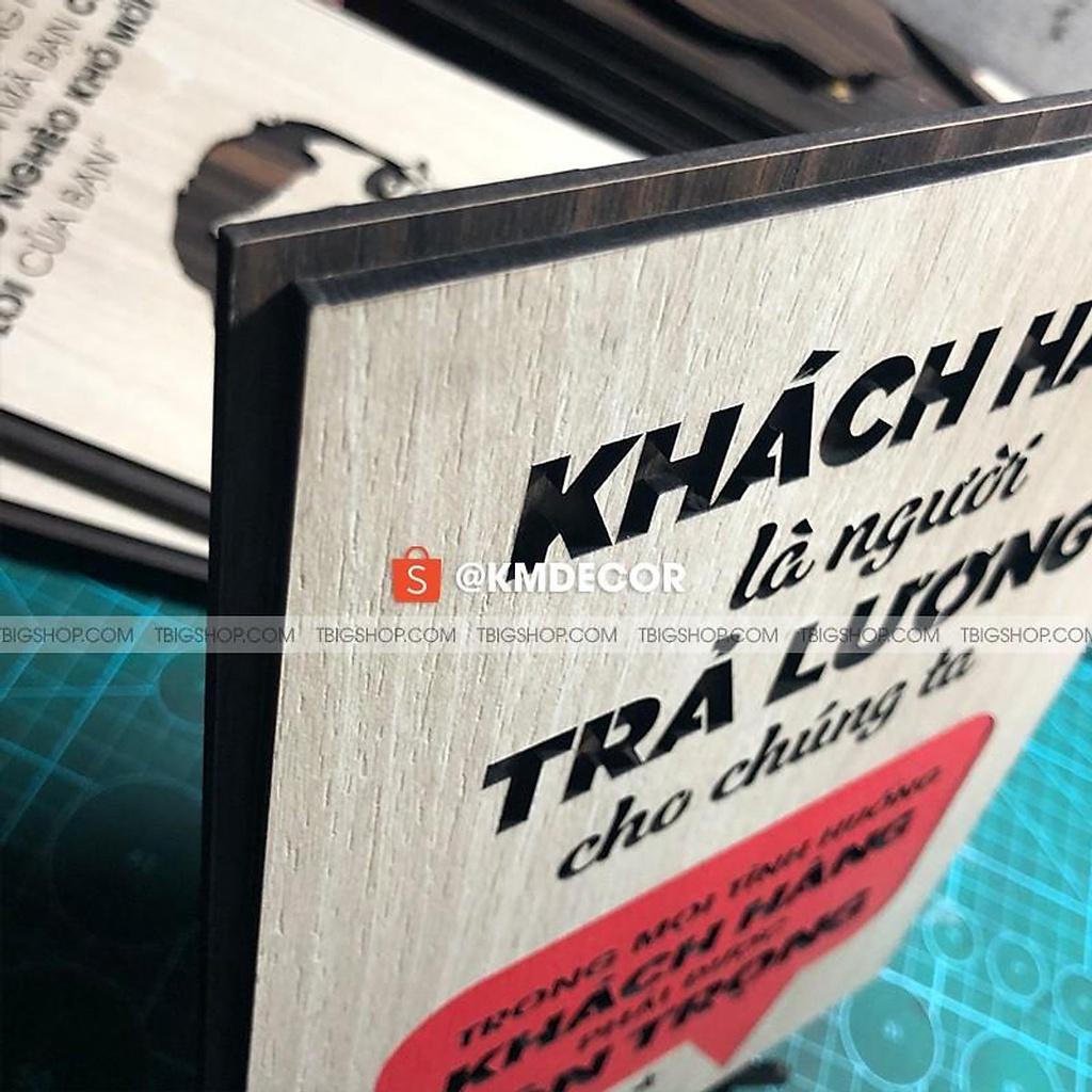 Bộ 2 tranh gỗ treo văn phong tạo động lực cho nhân viên kinh doanh Kích thước 20x27cm