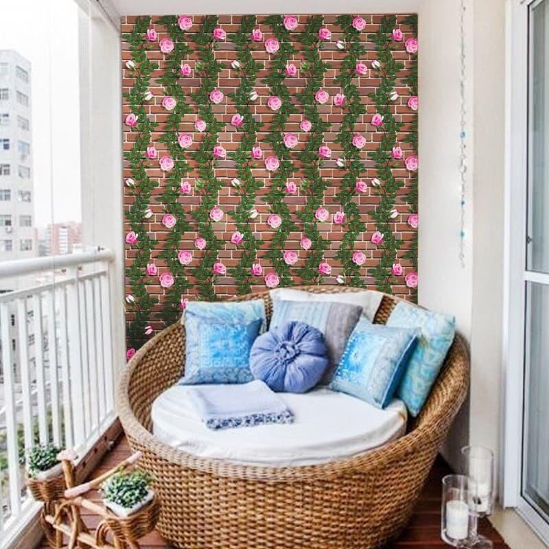 10m giấy dán tường có sẵn keo khổ 45cm. Mẫu hoa hồng leo