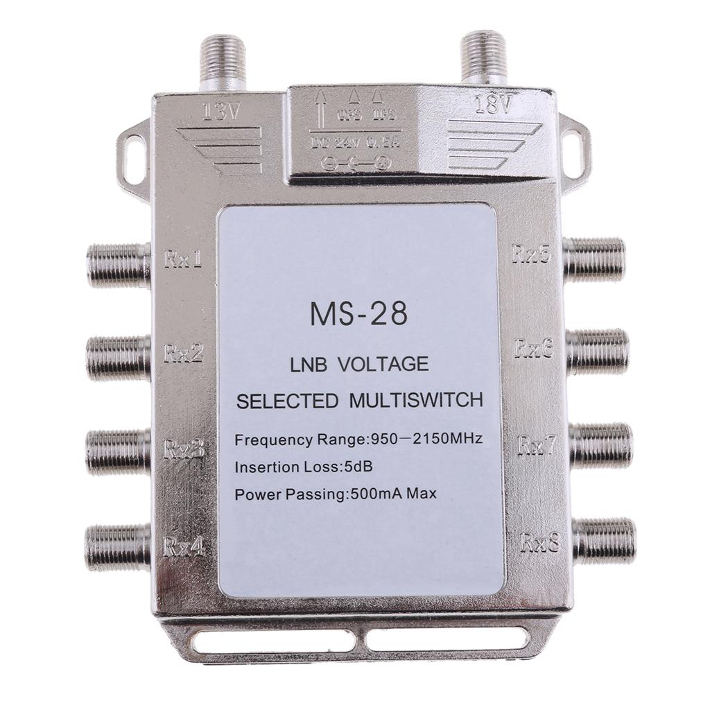 Satellite Switch Max 8 Output Multi Video Path Multi Switch JS-MS28 Silver
