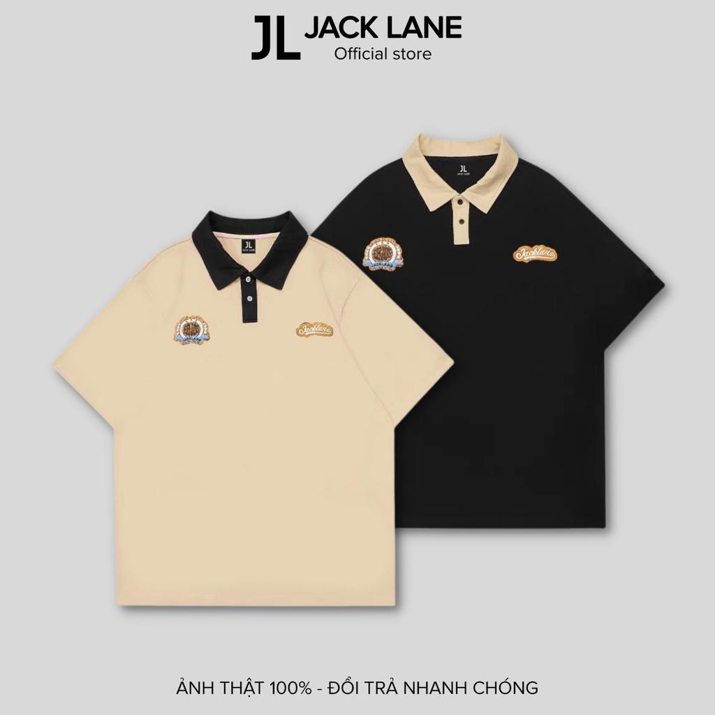 Áo Polo Oversize Jack Lane Badge, Áo thun có cổ form rộng phong cách Hàn Quốc, Local Brand JACK LANE