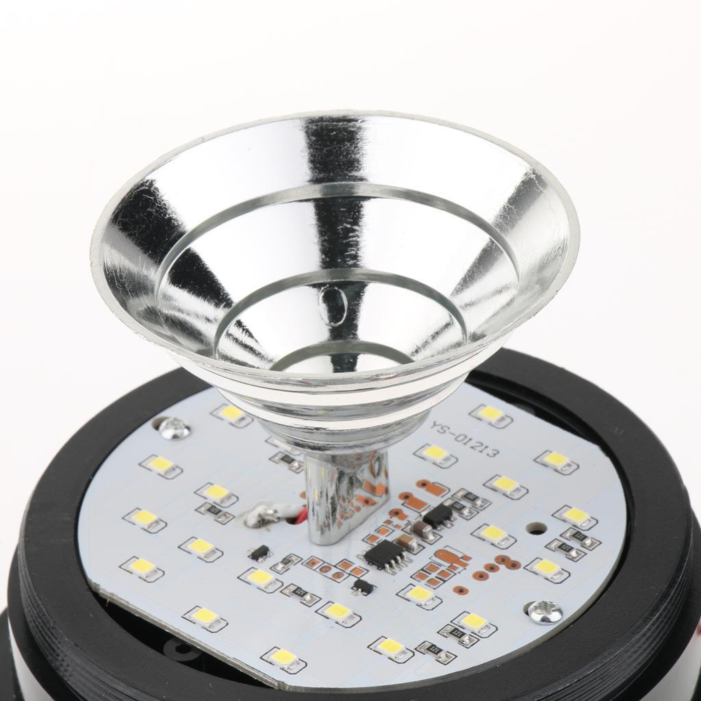 2Pcs 24V Flexible LED Warning Emergency Flash Strobe Rotating Beacon Light Motor