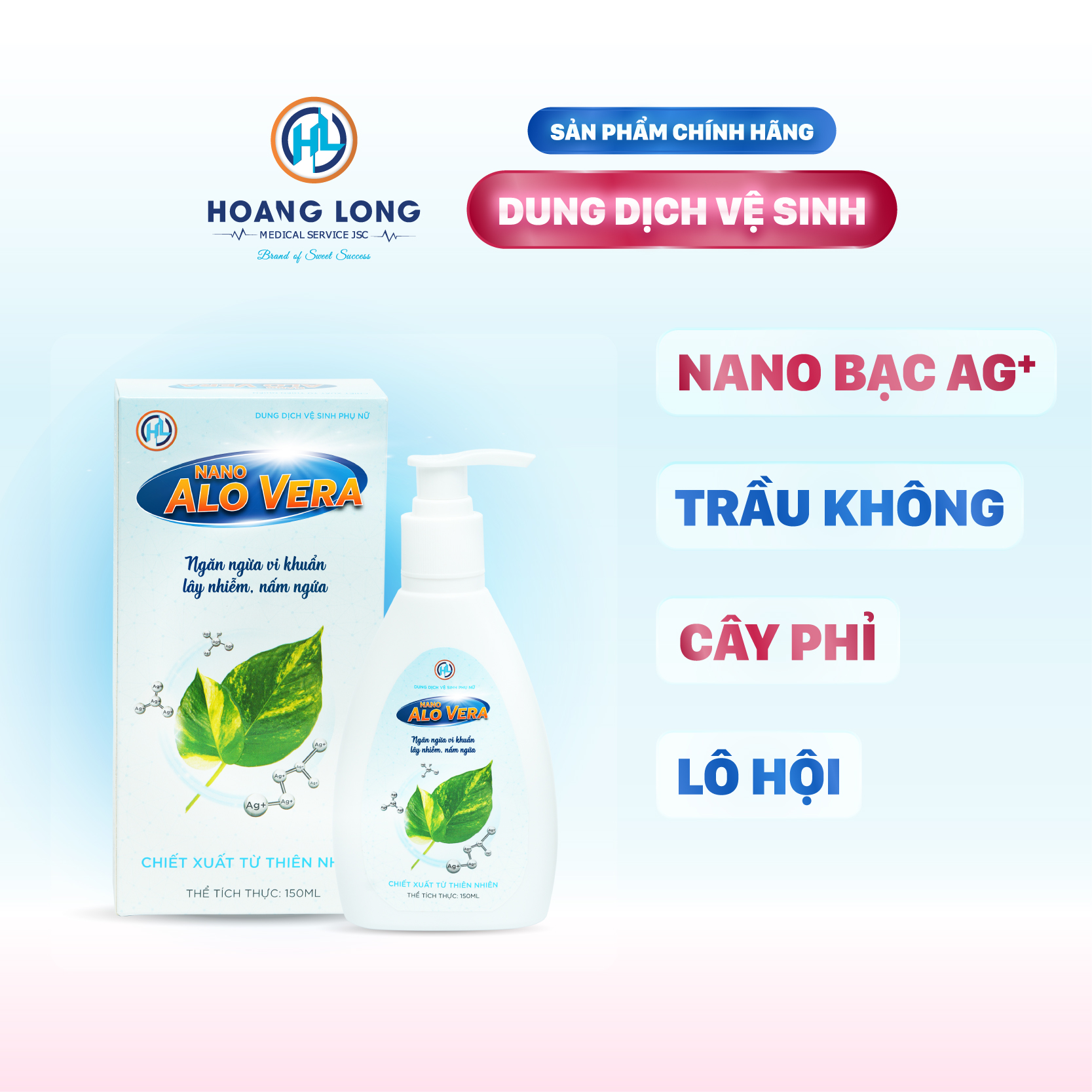 (Mua 4 Tặng 1 Quà Hot) 04 Dung Dịch Vệ Sinh Nano AloVera Chai Lớn (150ml) - Hỗ Trợ Điều Trị Viêm Nhiễm Phụ Khoa Nam Nữ Women