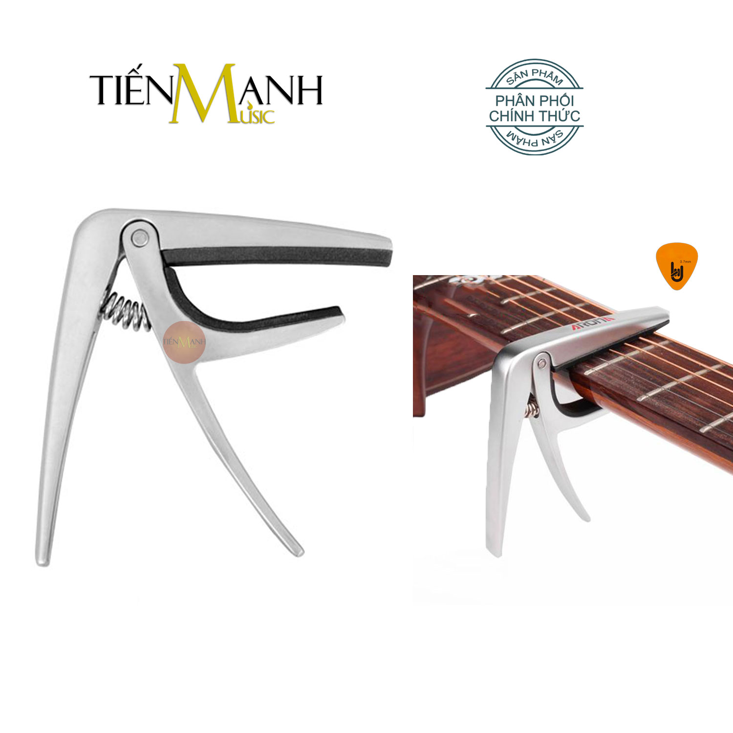 Aroma AC-03 Capo Đàn Ukulele Kẹp tăng tông cho Uku AC03 AC3 Hàng Chính Hãng - Kèm Móng Gẩy DreamMaker