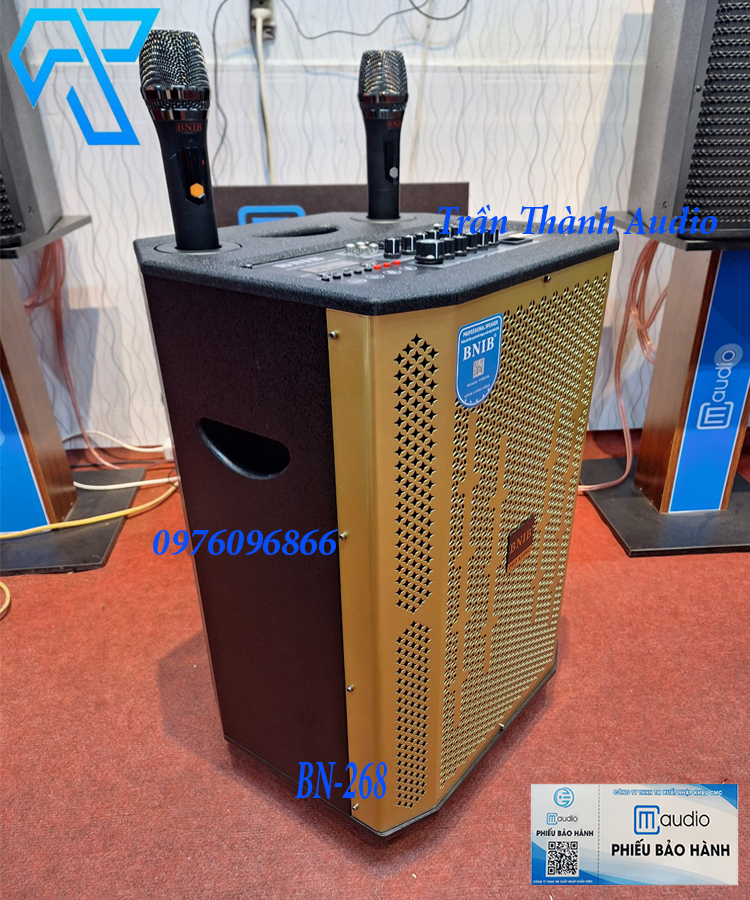 Loa Kéo Karaoke BNIB Model BN-268 bass 30 12 núm chỉnh tay mic UHF hàng chính hãng nhập khẩu mới nhất đón tết 2024 bảo hành 6 tháng