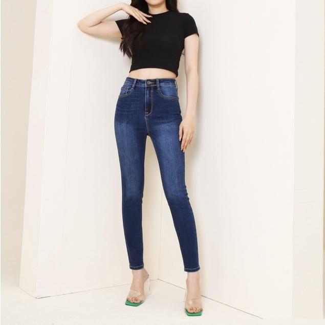 Quần Jean Nữ Skinny Cạp Cao Basic CT Jeans Vải Co Dãn 4 Chiều Cao Cấp