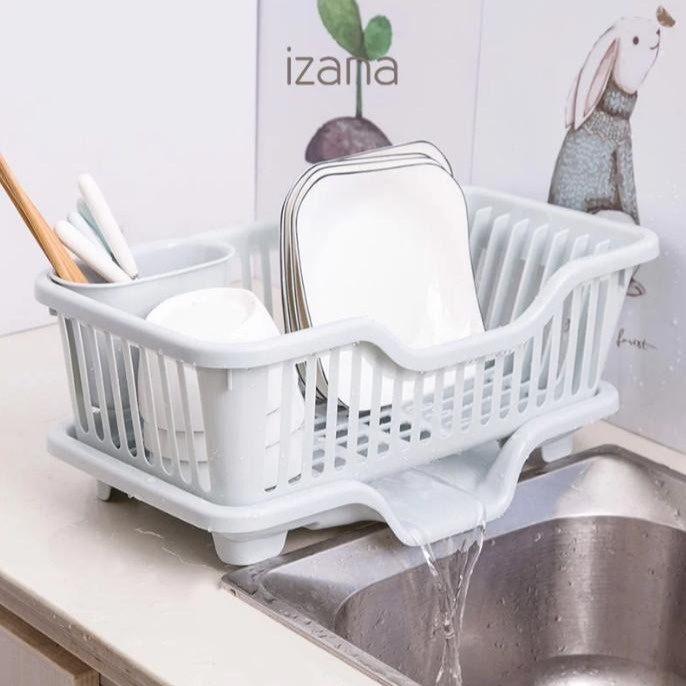 Rổ Úp Bát Chén Dĩa - Khay Kệ Đựng Chén Bát Dĩa Đũa Muỗng Có Khay Hứng Nước Tiện Lợi ZA40