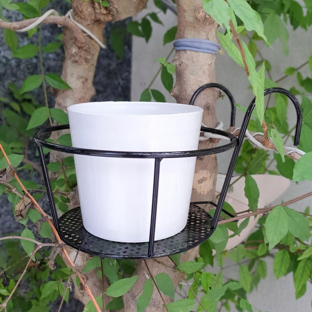 05 móc tròn treo hoa bằng sắt đặc sơn tĩnh điện có lưới đỡ chậu 22cm-Đồ Gia Dụng Tại HCM