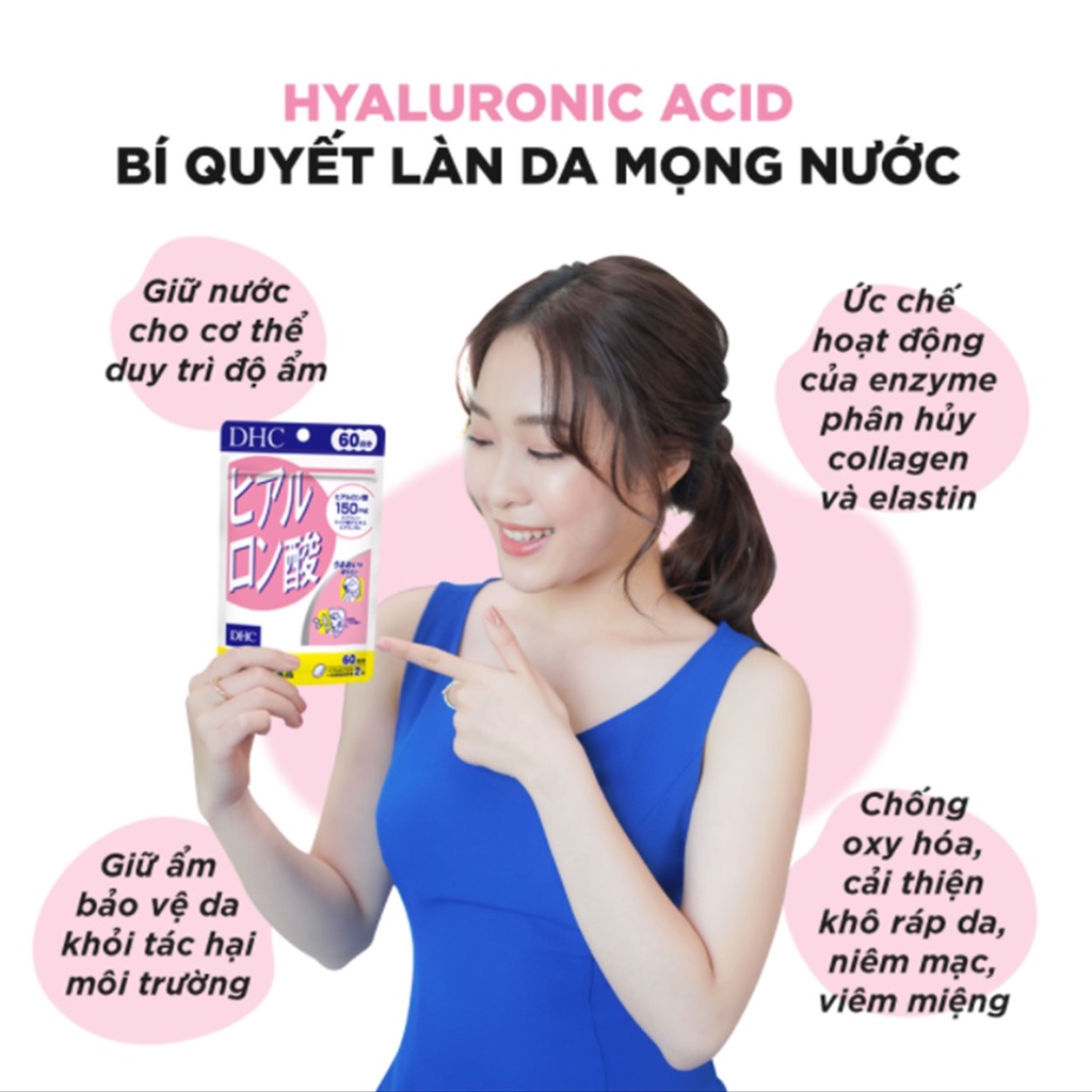 Viên Uống Giữ Ẩm, Cấp Nước DHC Hyaluronic Acid Nhật Bản