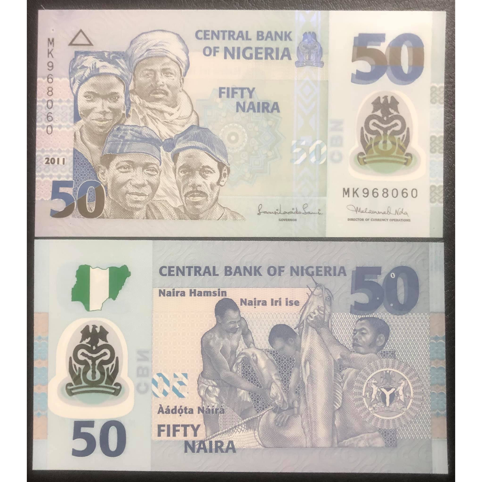 Tiền Nigeria 50 naira polimer, quốc gia thuộc Tây Phi