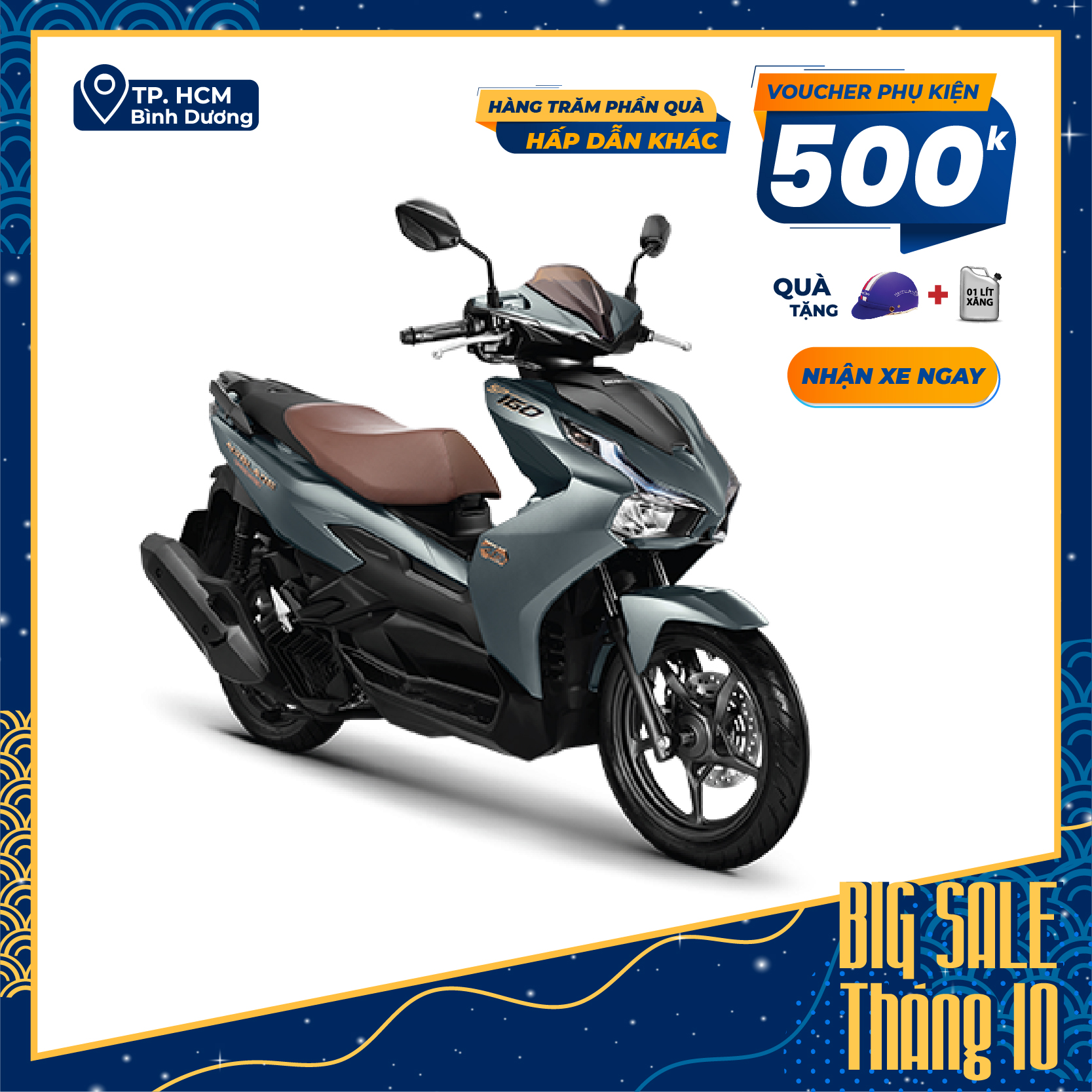 Xe máy Honda Air Blade 160cc 2023 - Phiên bản Đặc Biệt - Xanh Xám Đen