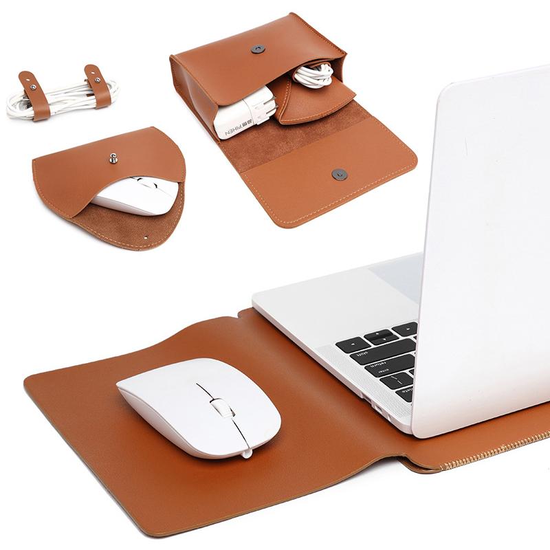 PU Laptop Cho Macbook Air 13 2020 M1 A2337 Pro A2338 Laptop Túi Chống Nước Funda Bao Da Máy Tính Máy Tính túi 15 12 11 Inch