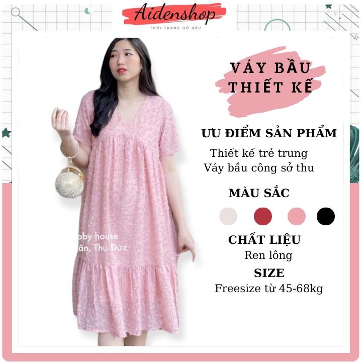 Váy bầu thời trang dự tiệc Aidenshop đầm bầu suông thiết kế nhiều màu