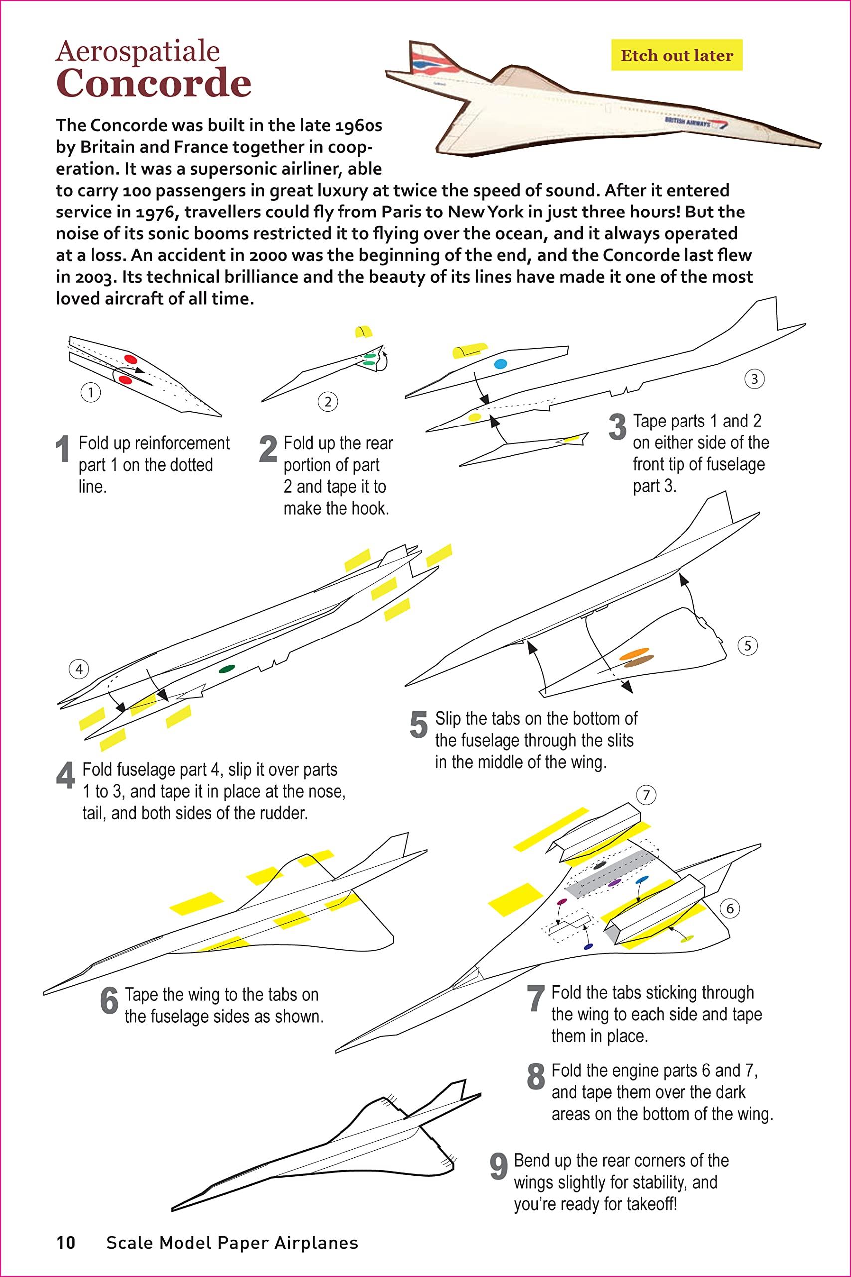 Scale Model Paper Airplanes Kit: Iconic Planes That Really Fly! Slingshot Launcher Included