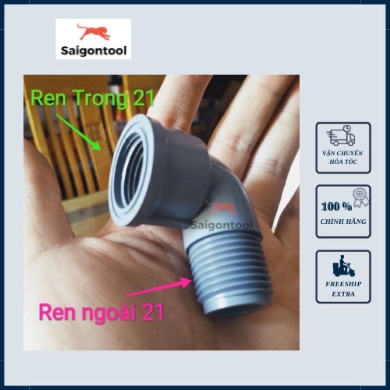 Co Cút Góc Ren Trong/Ngoài phi 21 - Nhựa PVC, phụ kiện ống nước có răng