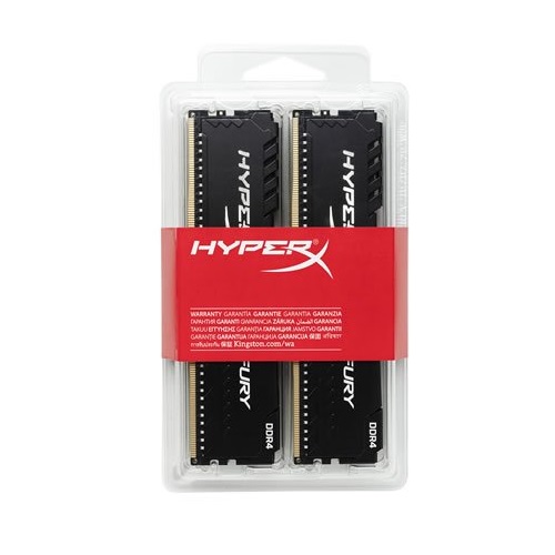 Ram PC Kingston HyperX Fury Black 16GB (2x8GB) Bus 2666 DDR4 CL16 DIMM XMP Non-ECC HX426C16FB3K2/16 - Hàng Chính Hãng