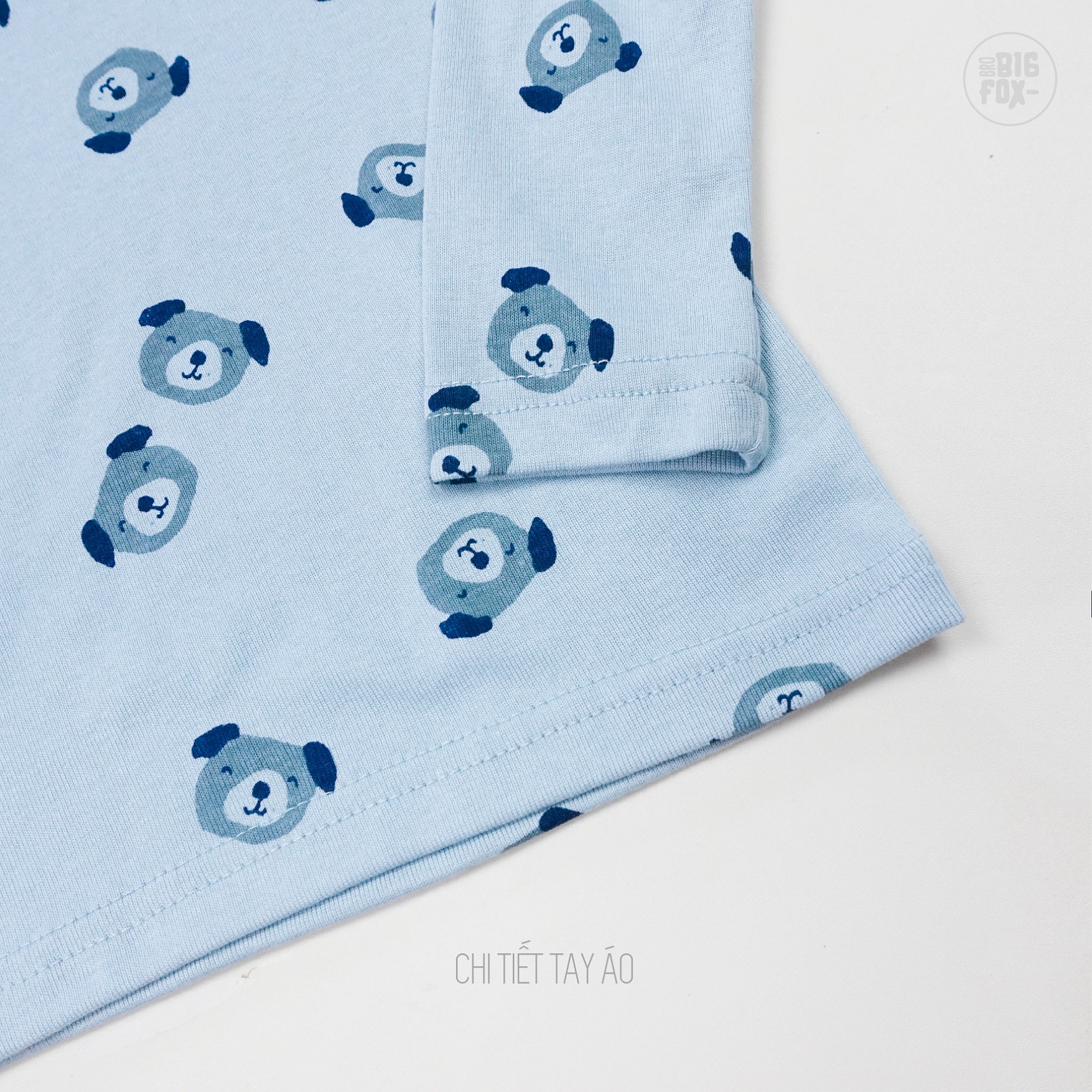 Bộ đồ dài tay cho bé trai Bigfox Miss Meow vải bozip mùa thu đông mặc nhà size đại trẻ em 3-8 tuổi