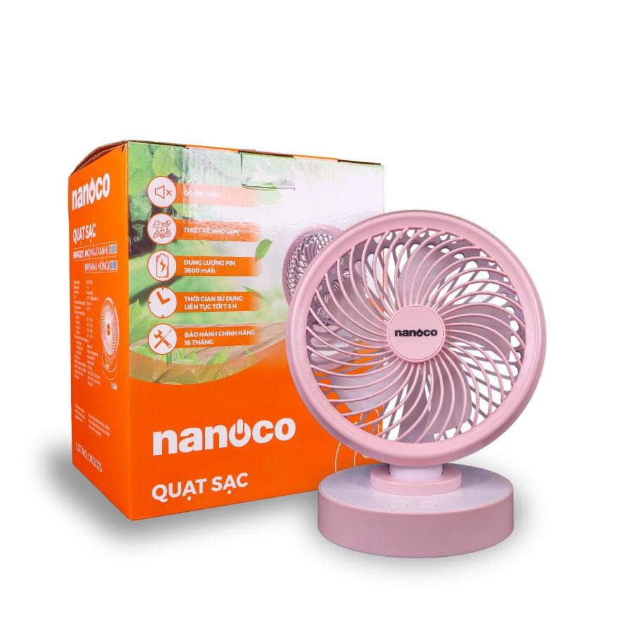 Quạt sạc 6inch Nanoco có xoay NRF6213 - Hàng chính hãng