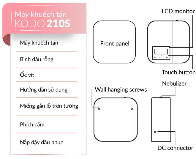 KODO 210S - Máy Khuếch Tán Tinh Dầu Thiên Nhiên 150m2