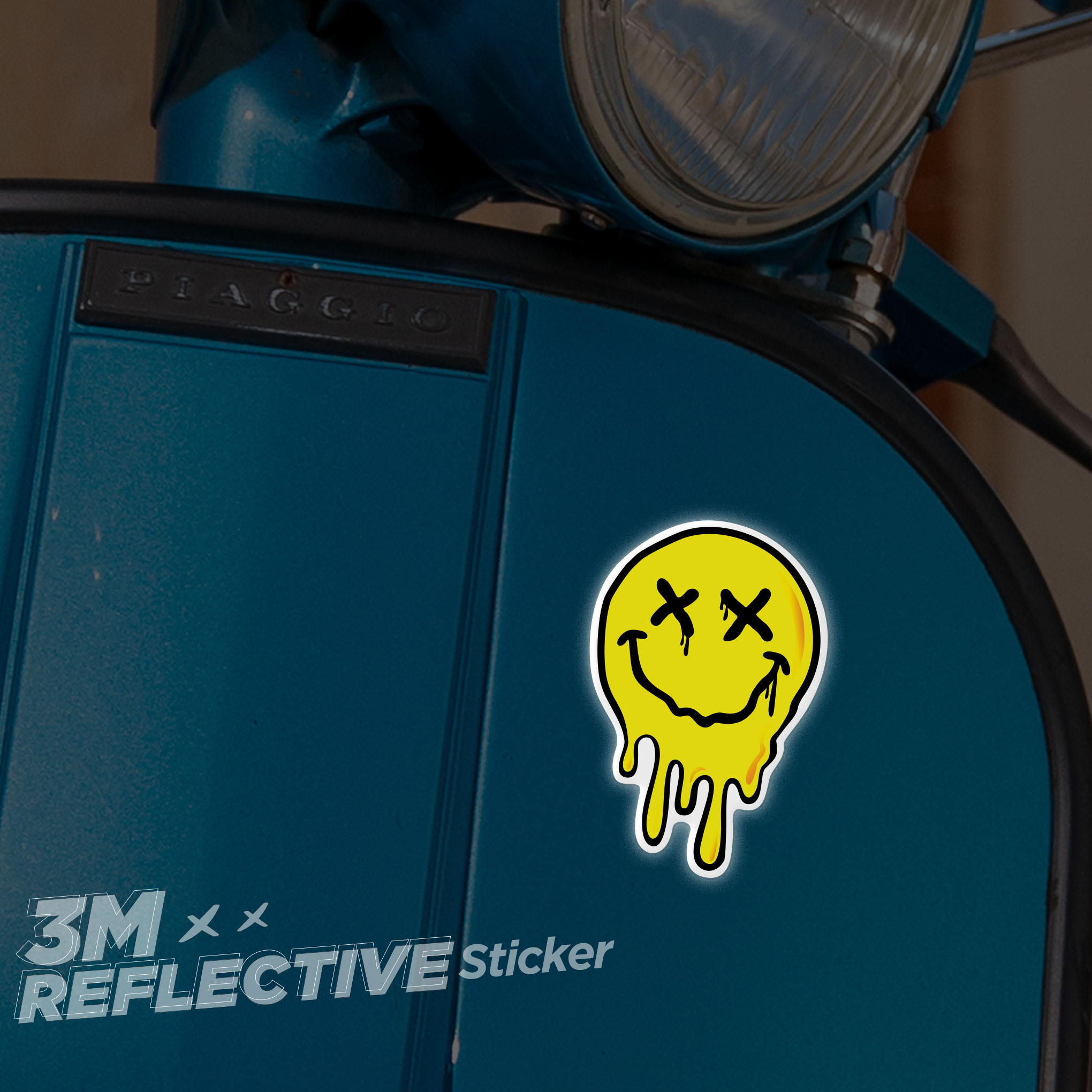 MELTING SMILE XX 3M - Reflective Sticker Die-cut Hình dán phản quang thương hiệu STICKER FACTORY