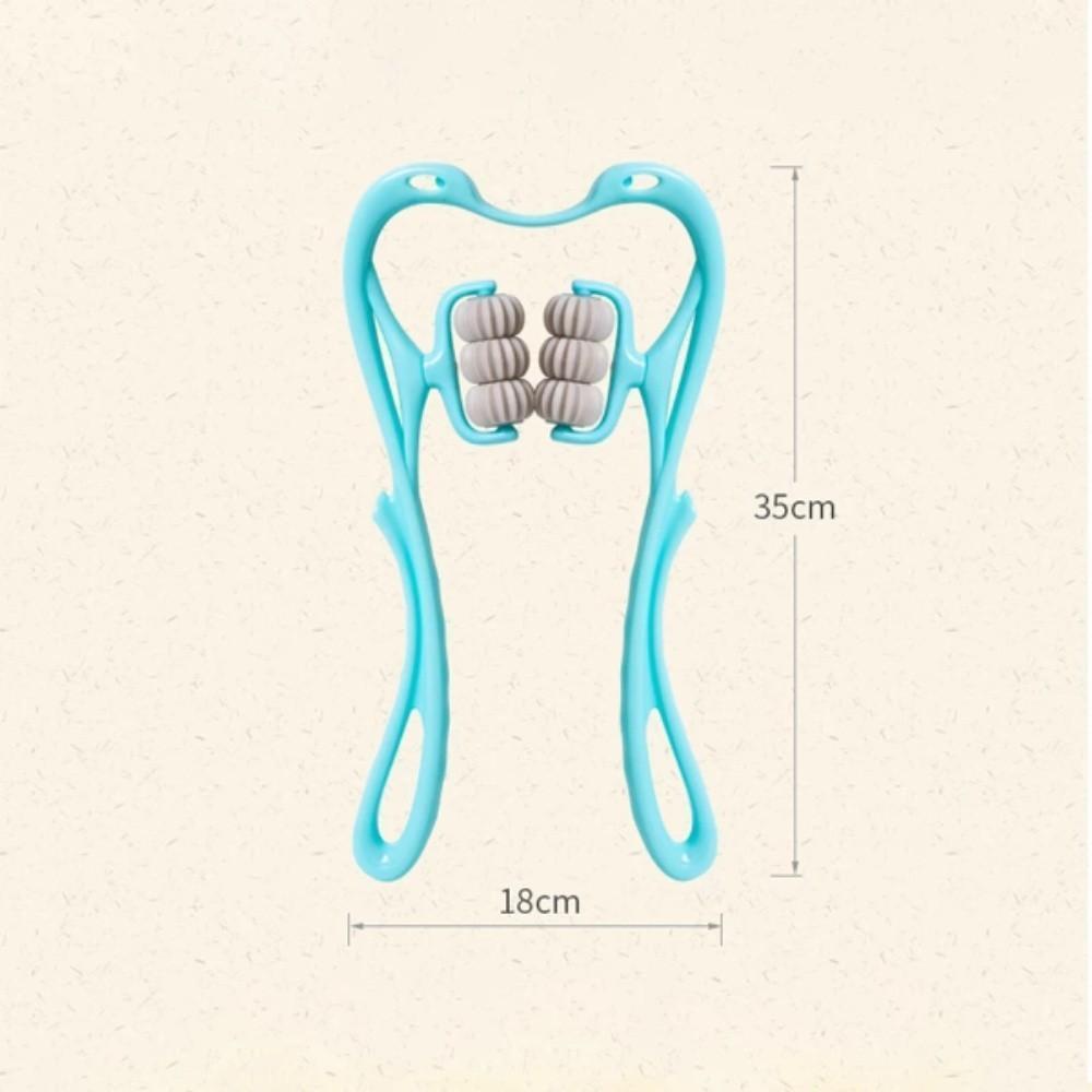 Combo 2 Cái Dụng Cụ Massage Cột Sống Cổ Vai Cầm Tay 6 Con Lăn, Mát Xa Cổ Vai Gáy Máy Massage