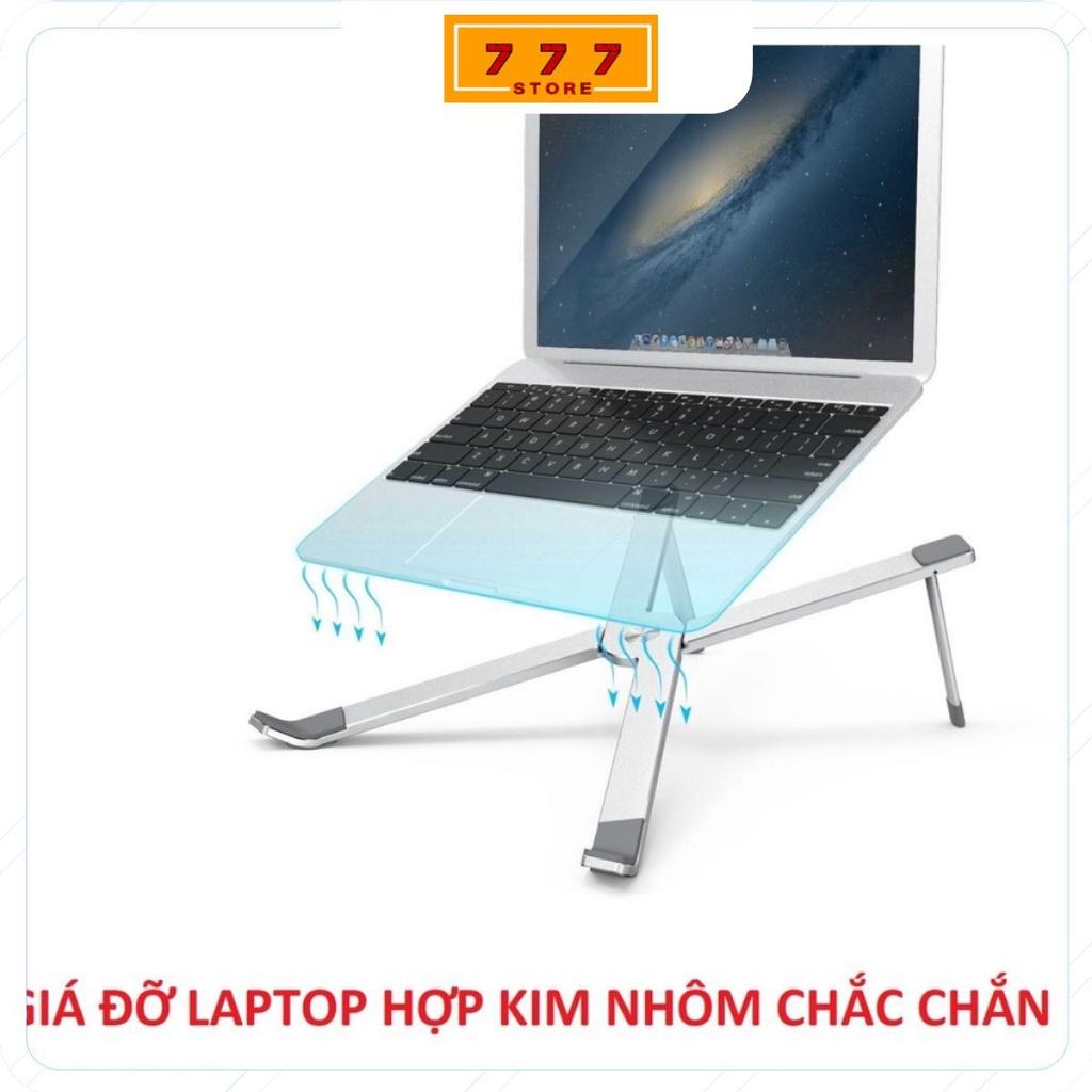 Giá đỡ kiêm tản nhiệt máy tính laptop, macbook bằng hợp kim nhôm chắc chắn.