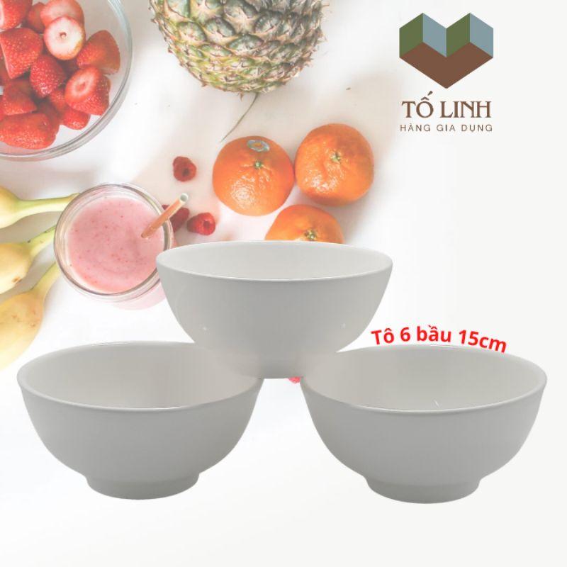 Combo bộ 3 tô sứ trắng không hiệu 15cm,,Set 3 tô sứ trắng 6 inch K-H