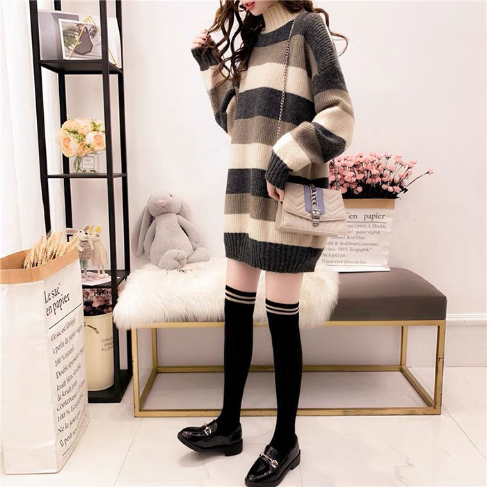 Áo len nữ form rộng kẻ ngang cổ 3 phân ArcticHunter, thời trang thương hiệu chính hãng