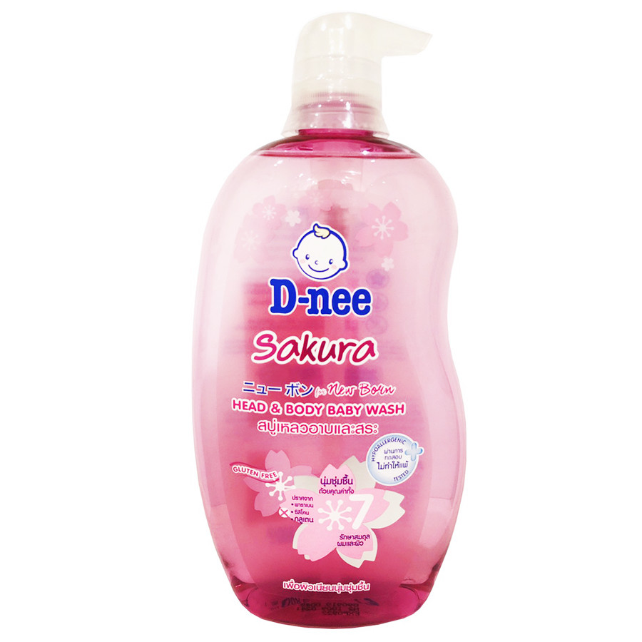 Hình ảnh Dung Dịch Tắm Gội Toàn Thân Cho Bé Dưới 3 Tuổi D-nee - Chai 800ml (Hồng)