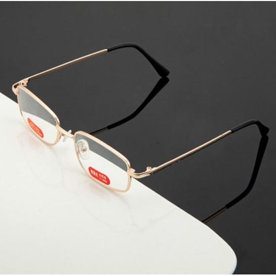 Kính lão thị viễn thị cho người trung niên 08KV có độ cực sáng rõ tròng Thủy tinh màu vàng gold