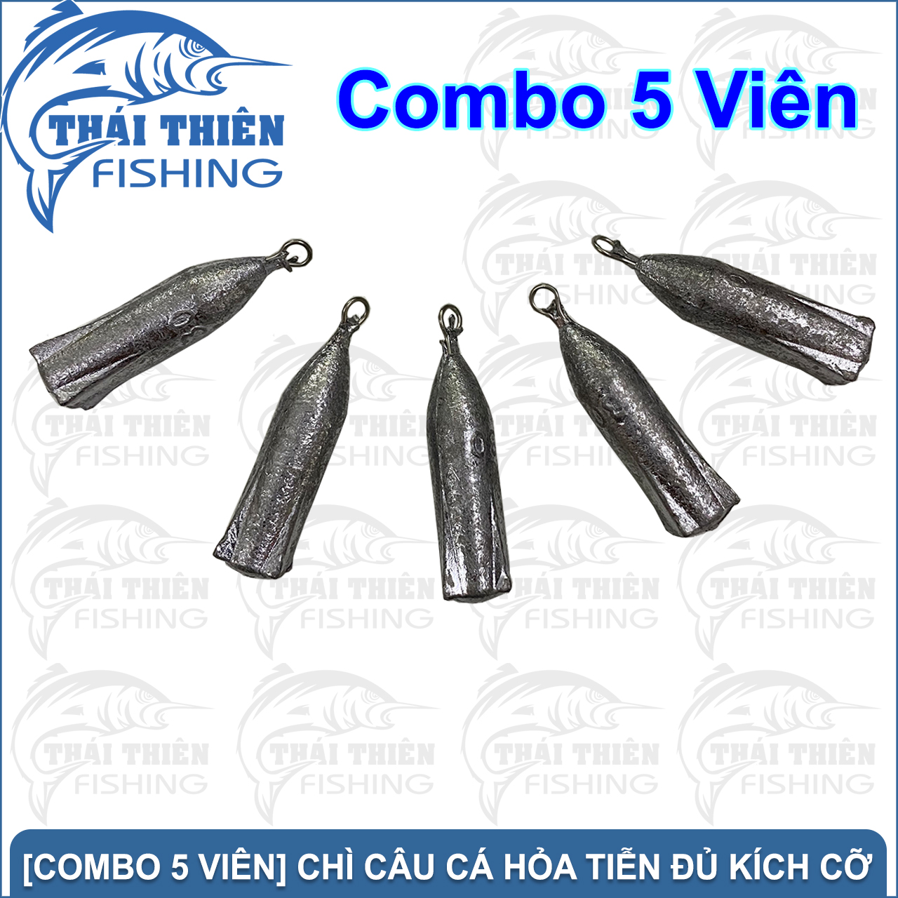 Combo 5 Viên Chì Câu Cá Hỏa Tiễn Có Móc 30g, 50g, 75g, 100g