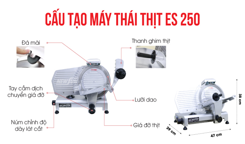 Máy Thái Thịt Chín NEWSUN ES-250 - Hàng Chính Hãng