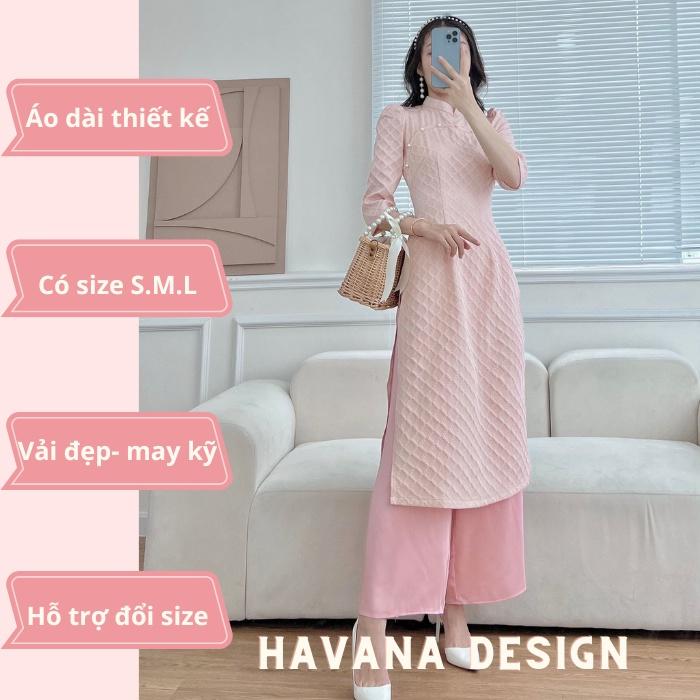 Set áo dài cách tân nữ, hàng đẹp có size, áo dài nữ đẹp chất taffta xốp tay phồng, phom xinh, dáng chuẩn