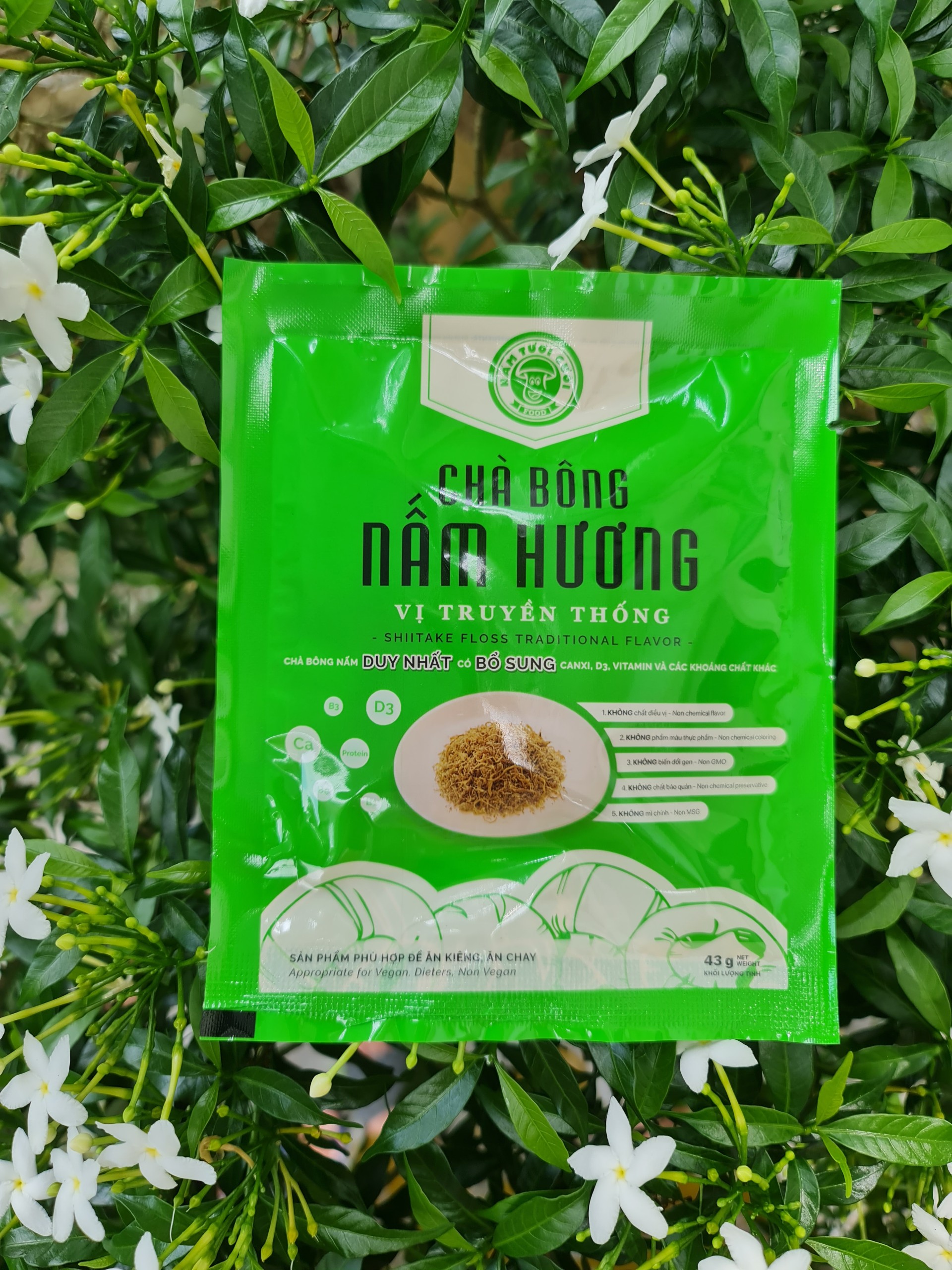 Chà Bông Nấm Chay Vị Truyền Thống 43gr Nấm Tươi Cười