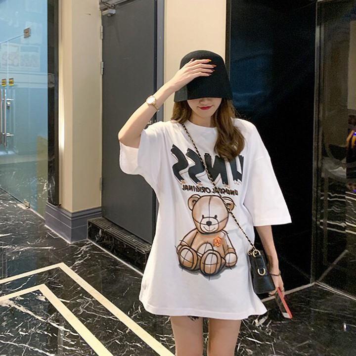 Áo Thun Nữ Màu Trắng Unisex In Hình Gấu Búp Bê ATN6331