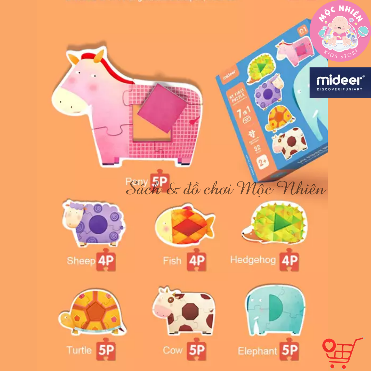 Đồ Chơi Xếp Hình Ghép Cặp Đầu Tiên Nhiều Chủ Đề - My First Puzzle Mideer Dành Cho Các Bé Trên 2 Tuổi