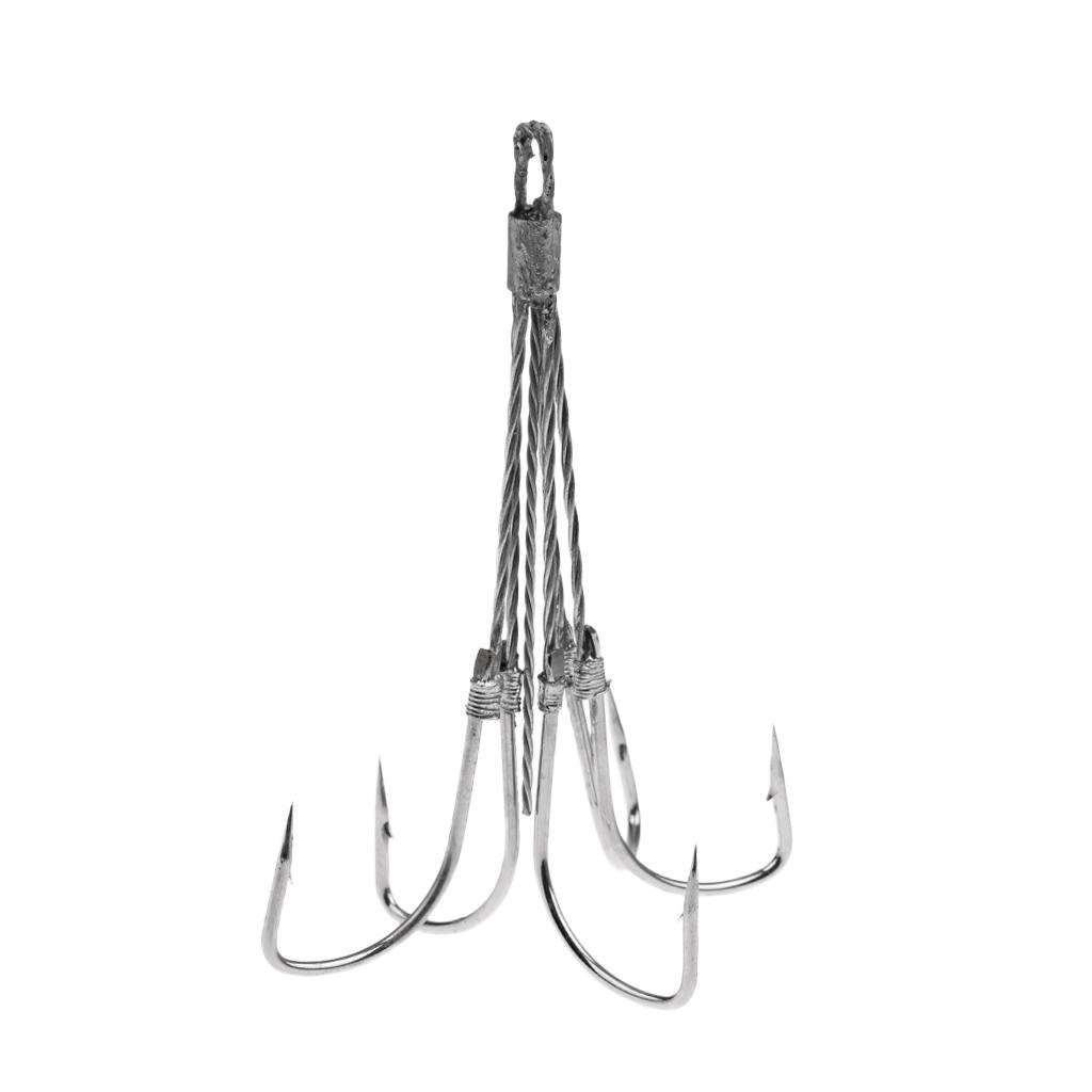 Fishing Hooks 5 Claw Hooks With Elastic Steel Wire Hooks With Barb