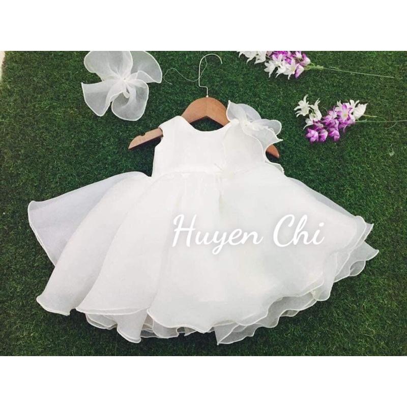 VÁY NƠ VAI voan Hàn Tặng kèm cài nơ tóc