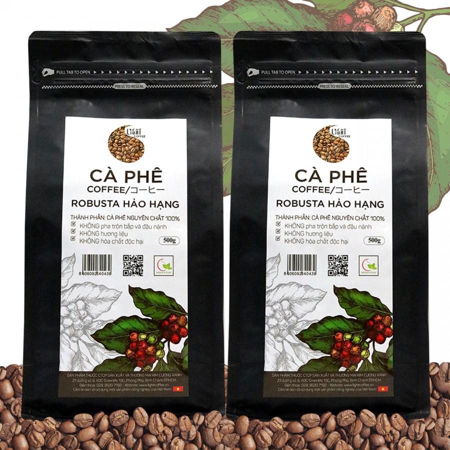 Cà phê hạt Tỉ lệ Hảo Hạng Light coffee 500g combo 2 gói