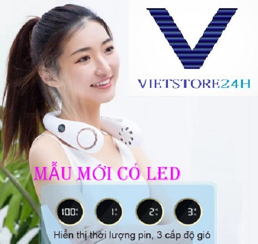 QUẠT ĐEO CỔ KHÔNG DÂY N20 CỰC MÁT (MẪU CÓ LED) (Màu Ngẫu Nhiên)