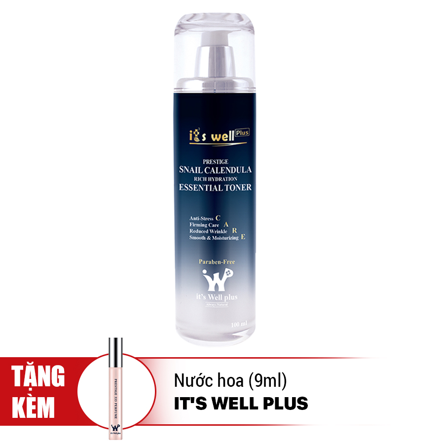 Nước Hoa Hồng Giàu Độ Ẩm, Ngăn Ngừa Lão Hóa Da Từ Ốc Sên Calendula It's Well Plus Snail Calendula Prestige Rich Hydration Essential Toner CPST (100ml)