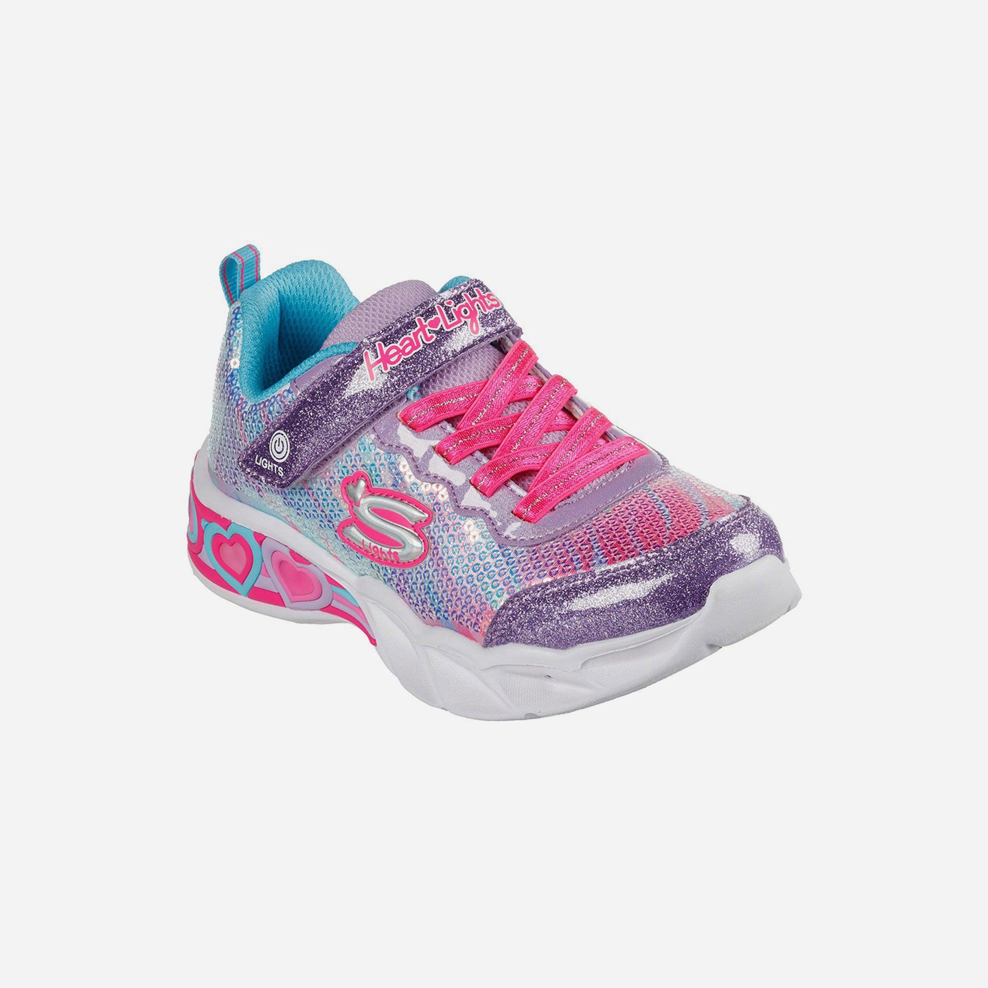 Giày sneaker bé gái Skechers Sweetheart Lights - 302313L-PRMT