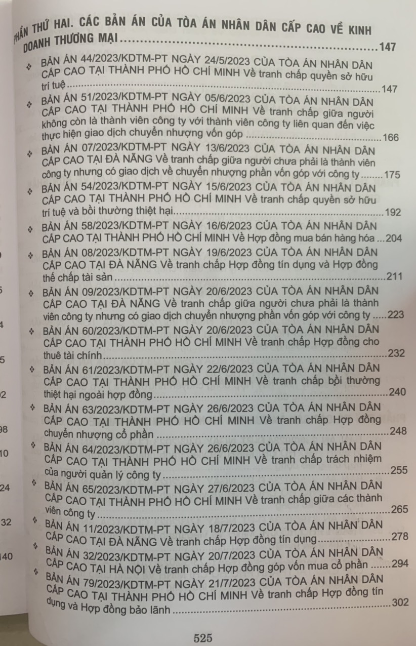 Combo 4 cuốn Tuyển tập các bản án của Tòa án nhân dân cấp cao