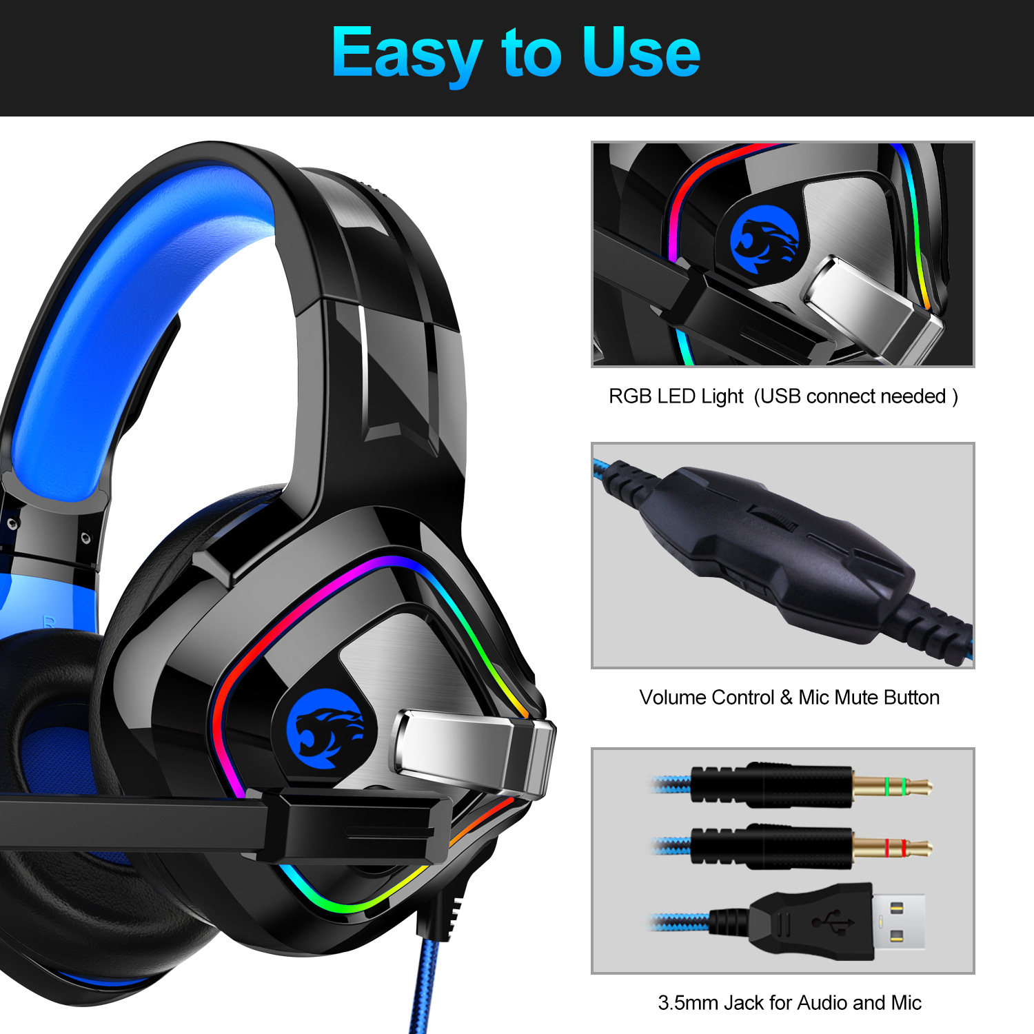 Tai nghe gaming chụp tai (Headphone Gaming) cho game thủ cao cấp A66 - Hàng nhập khẩu