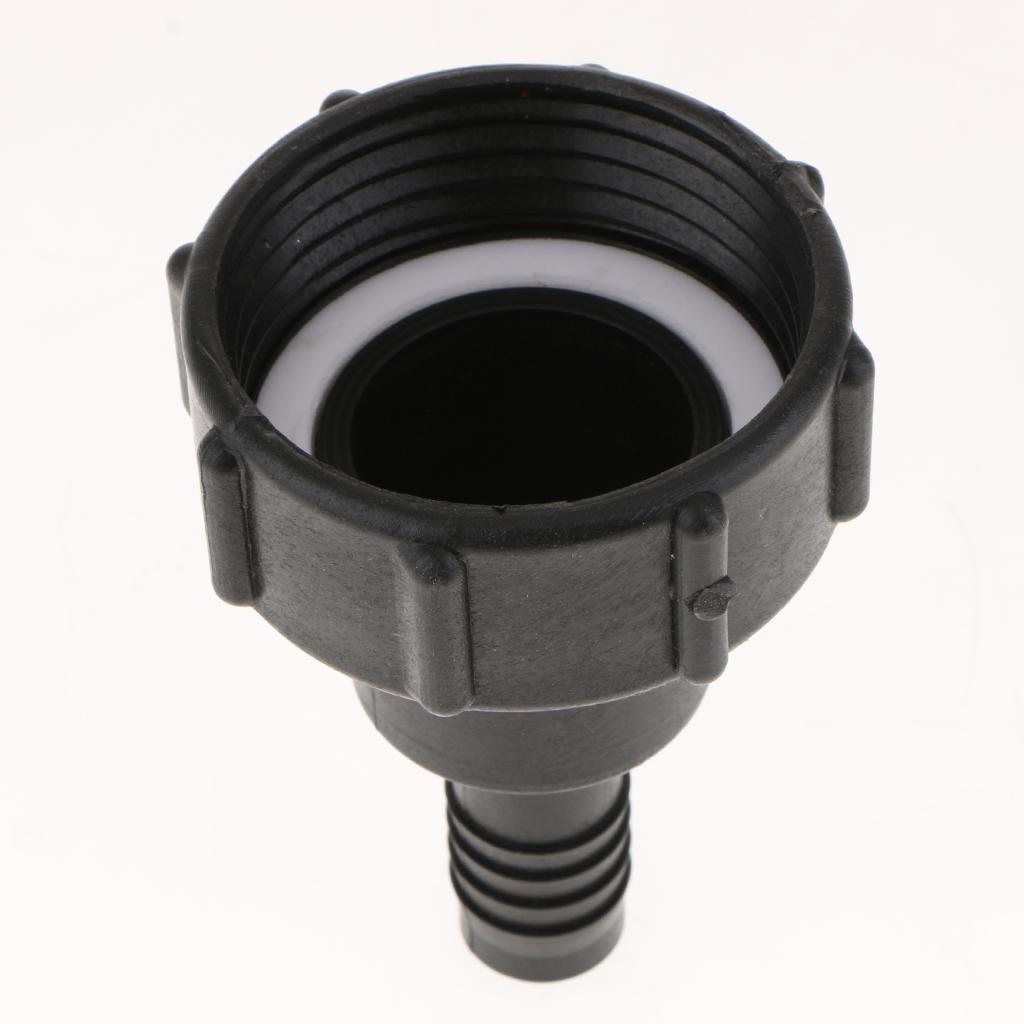 IBC Tank Adapter Water Tank Connector 2" To 3/4" Garden Hose Black