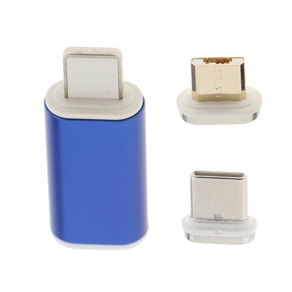 3 in 1 Magnetic Data Cable Charging Sync Adapter For iPhone Micro USB Type-C