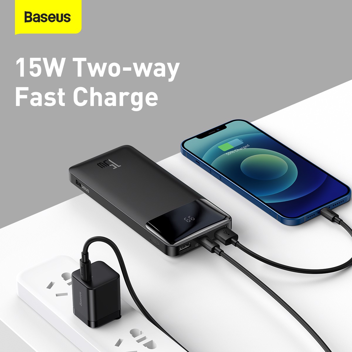 Pin sạc dự phòng sạc nhanh 20W dung lượng 10000 mAh trang bị 3 cổng ouput Type C và 2 USB A hiệu Baseus Bipow smart Digital Display cho Smartphone / Tablet / Laptop / Macbook - hàng nhập khẩu