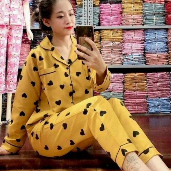 Bộ đồ bầu Pijama dài tay chất đũi cao cấp freesize từ 45 đến 70kg