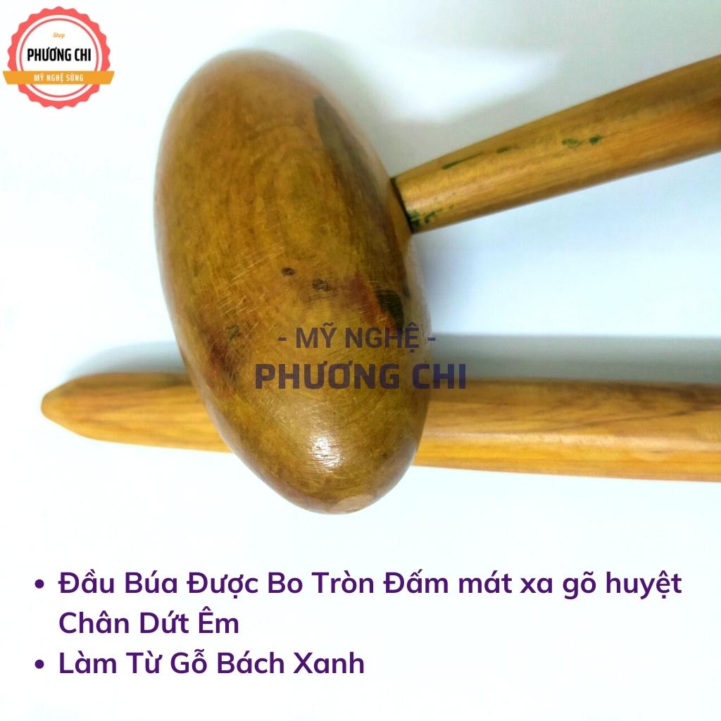 Búa gõ huyệt chân đầu tròn, Búa gỗ bấm huyệt MB2, Dụng cụ ấn huyệt chân bằng gỗ thơm | Mỹ Nghệ Phương Chi